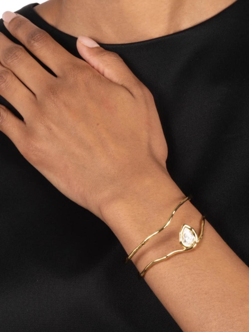 Alexis Bittar Asterales Gold Floating Cuff Bracelet - Picture 4 of 5